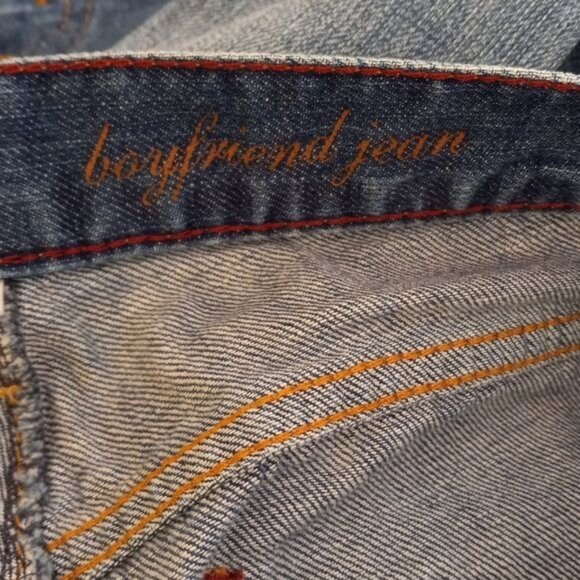 Ann Taylor Loft Size 8 Jeans Boyfriend Distressed Blue Denim - Picture 12 of 13